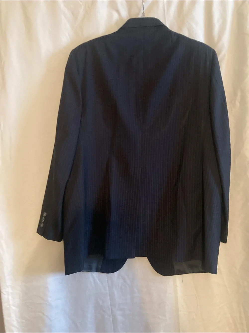 Men's Tailored Navy Pinstripe Suit Blazer